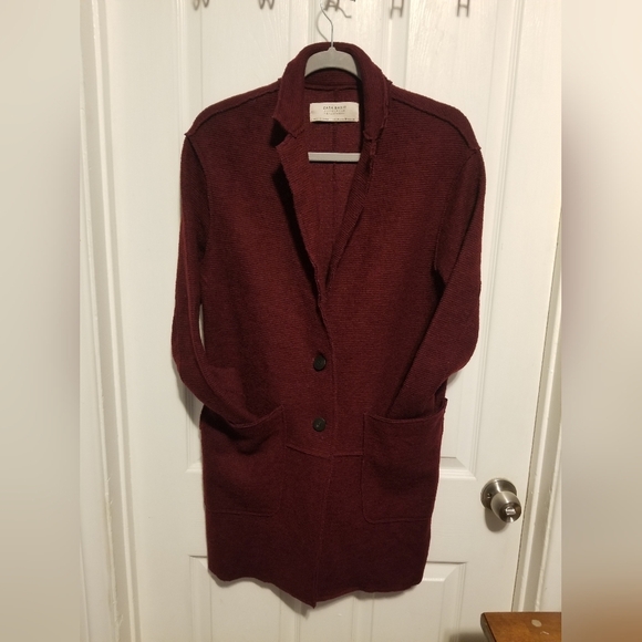 Burgandy Zara Coats for Women's Size Usa XS - Picture 3 of 7